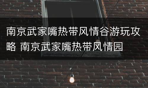 南京武家嘴热带风情谷游玩攻略 南京武家嘴热带风情园