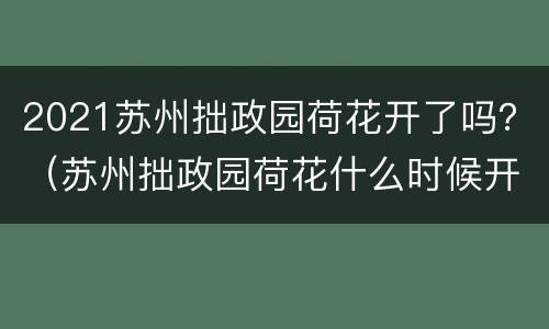 2021苏州拙政园荷花开了吗？（苏州拙政园荷花什么时候开）