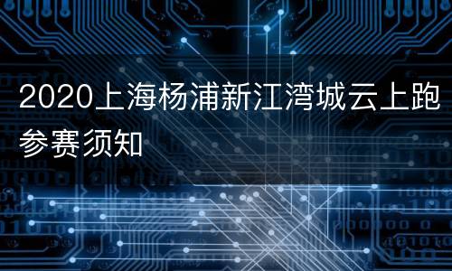 2020上海杨浦新江湾城云上跑参赛须知