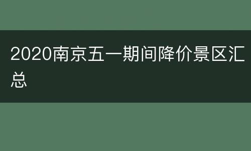 2020南京五一期间降价景区汇总