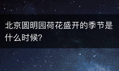 北京圆明园荷花盛开的季节是什么时候？