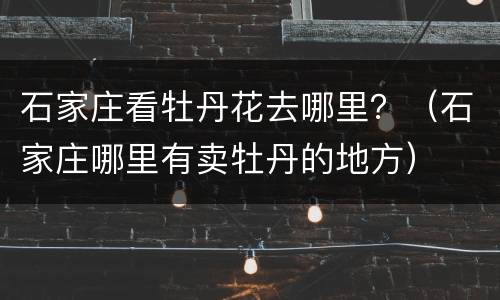 石家庄看牡丹花去哪里？（石家庄哪里有卖牡丹的地方）