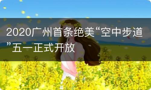 2020广州首条绝美“空中步道”五一正式开放