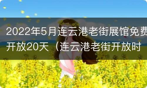 2022年5月连云港老街展馆免费开放20天（连云港老街开放时间）