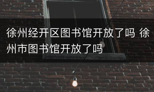 徐州经开区图书馆开放了吗 徐州市图书馆开放了吗