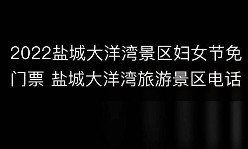 2022盐城大洋湾景区妇女节免门票 盐城大洋湾旅游景区电话