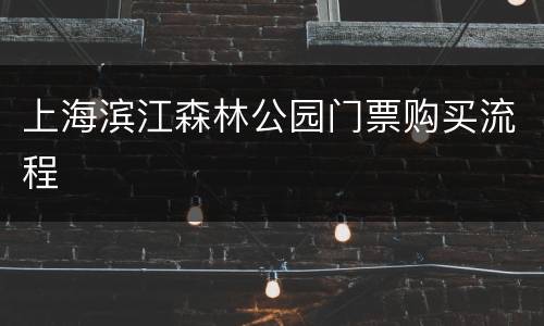 上海滨江森林公园门票购买流程
