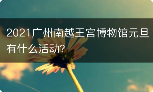 2021广州南越王宫博物馆元旦有什么活动？