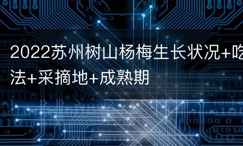 2022苏州树山杨梅生长状况+吃法+采摘地+成熟期