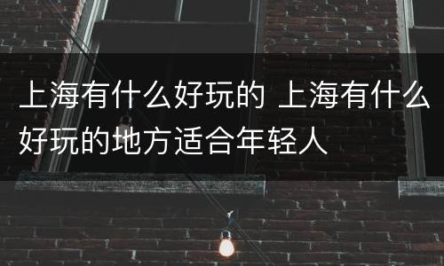 上海有什么好玩的 上海有什么好玩的地方适合年轻人