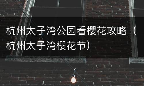 杭州太子湾公园看樱花攻略（杭州太子湾樱花节）