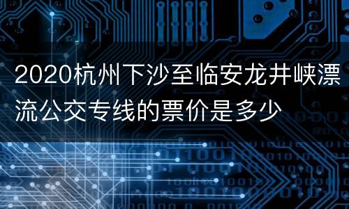 2020杭州下沙至临安龙井峡漂流公交专线的票价是多少