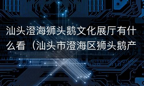 汕头澄海狮头鹅文化展厅有什么看（汕头市澄海区狮头鹅产业园）