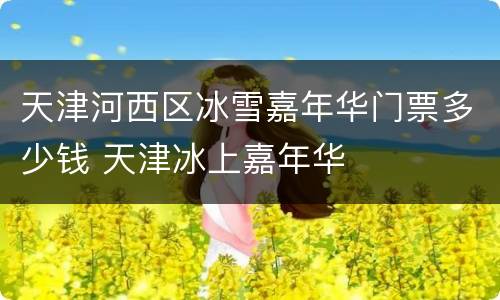 天津河西区冰雪嘉年华门票多少钱 天津冰上嘉年华