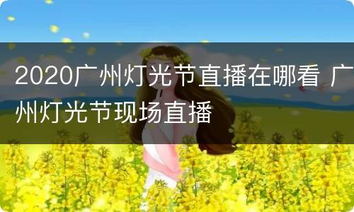 2020广州灯光节直播在哪看 广州灯光节现场直播