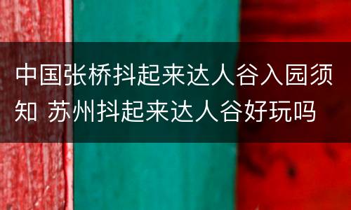 中国张桥抖起来达人谷入园须知 苏州抖起来达人谷好玩吗