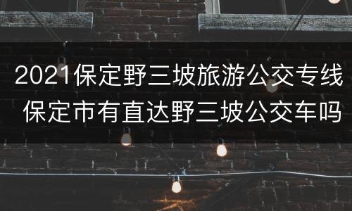 2021保定野三坡旅游公交专线 保定市有直达野三坡公交车吗