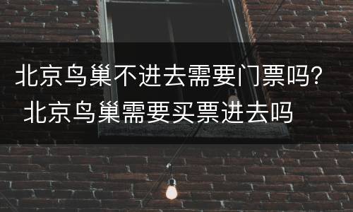 北京鸟巢不进去需要门票吗？ 北京鸟巢需要买票进去吗