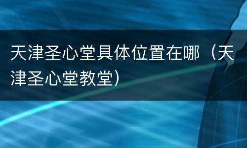 天津圣心堂具体位置在哪（天津圣心堂教堂）