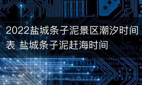 2022盐城条子泥景区潮汐时间表 盐城条子泥赶海时间