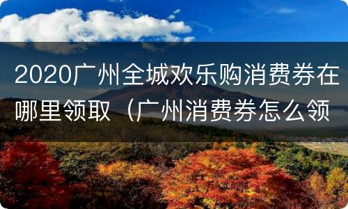 2020广州全城欢乐购消费券在哪里领取（广州消费券怎么领2021）