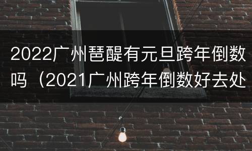 2022广州琶醍有元旦跨年倒数吗（2021广州跨年倒数好去处）