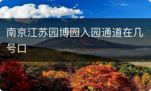 南京江苏园博园入园通道在几号口