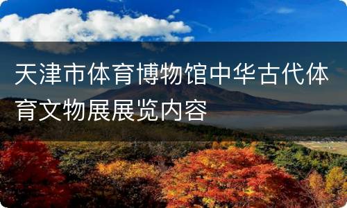天津市体育博物馆中华古代体育文物展展览内容