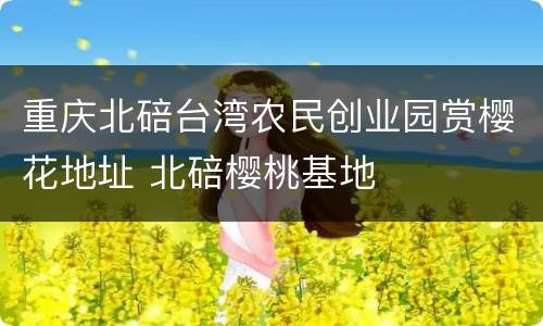 重庆北碚台湾农民创业园赏樱花地址 北碚樱桃基地