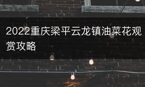 2022重庆梁平云龙镇油菜花观赏攻略
