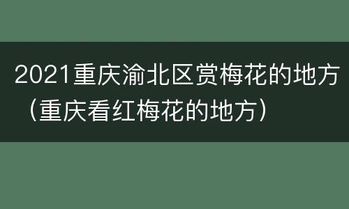 2021重庆渝北区赏梅花的地方（重庆看红梅花的地方）