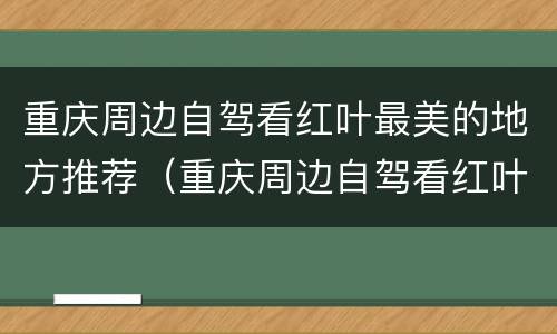 重庆周边自驾看红叶最美的地方推荐（重庆周边自驾看红叶最美的地方推荐理由）
