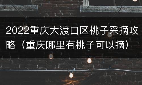 2022重庆大渡口区桃子采摘攻略（重庆哪里有桃子可以摘）