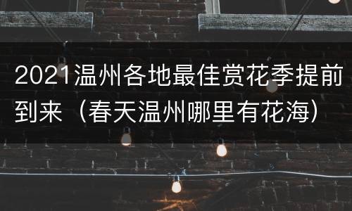2021温州各地最佳赏花季提前到来（春天温州哪里有花海）