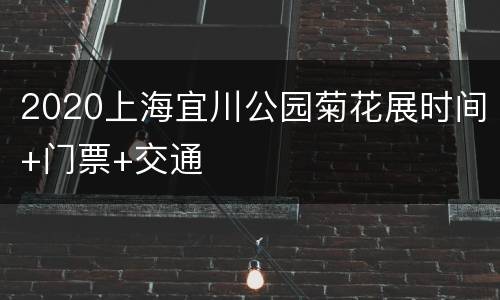 2020上海宜川公园菊花展时间+门票+交通