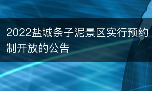 2022盐城条子泥景区实行预约制开放的公告