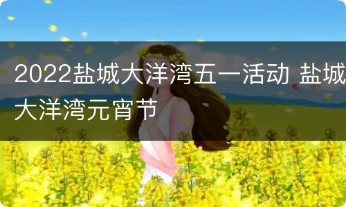 2022盐城大洋湾五一活动 盐城大洋湾元宵节