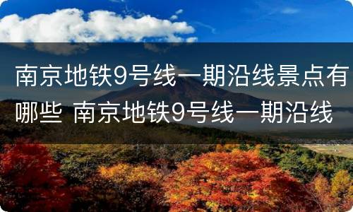 南京地铁9号线一期沿线景点有哪些 南京地铁9号线一期沿线景点有哪些站