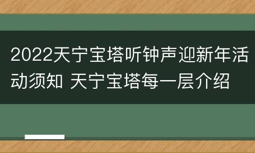 2022天宁宝塔听钟声迎新年活动须知 天宁宝塔每一层介绍