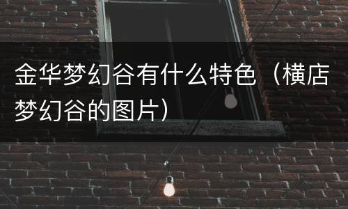 金华梦幻谷有什么特色（横店梦幻谷的图片）