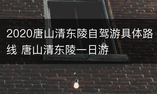 2020唐山清东陵自驾游具体路线 唐山清东陵一日游