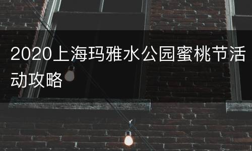 2020上海玛雅水公园蜜桃节活动攻略