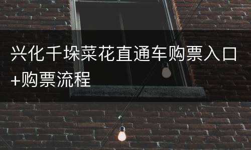 兴化千垛菜花直通车购票入口+购票流程