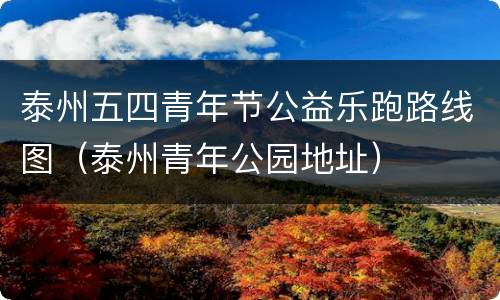 泰州五四青年节公益乐跑路线图（泰州青年公园地址）
