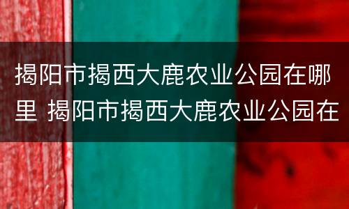 揭阳市揭西大鹿农业公园在哪里 揭阳市揭西大鹿农业公园在哪里啊