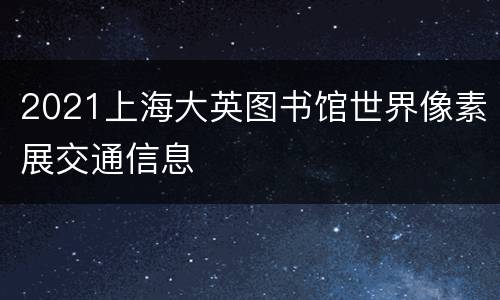 2021上海大英图书馆世界像素展交通信息