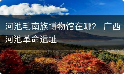 河池毛南族博物馆在哪？ 广西河池革命遗址