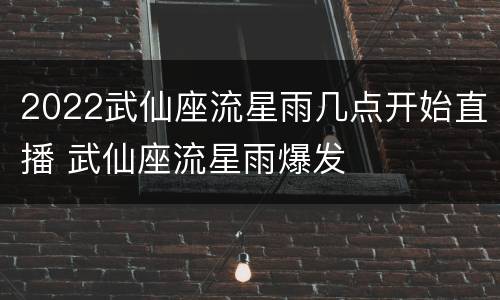 2022武仙座流星雨几点开始直播 武仙座流星雨爆发
