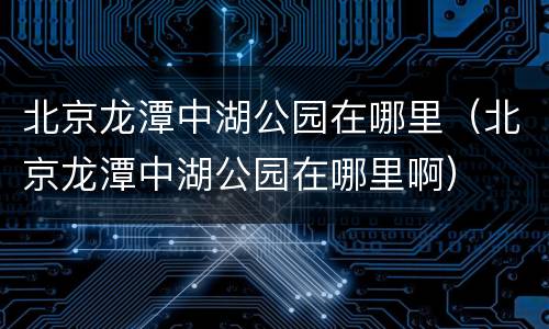 北京龙潭中湖公园在哪里（北京龙潭中湖公园在哪里啊）