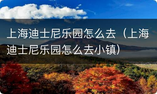 上海迪士尼乐园怎么去（上海迪士尼乐园怎么去小镇）
